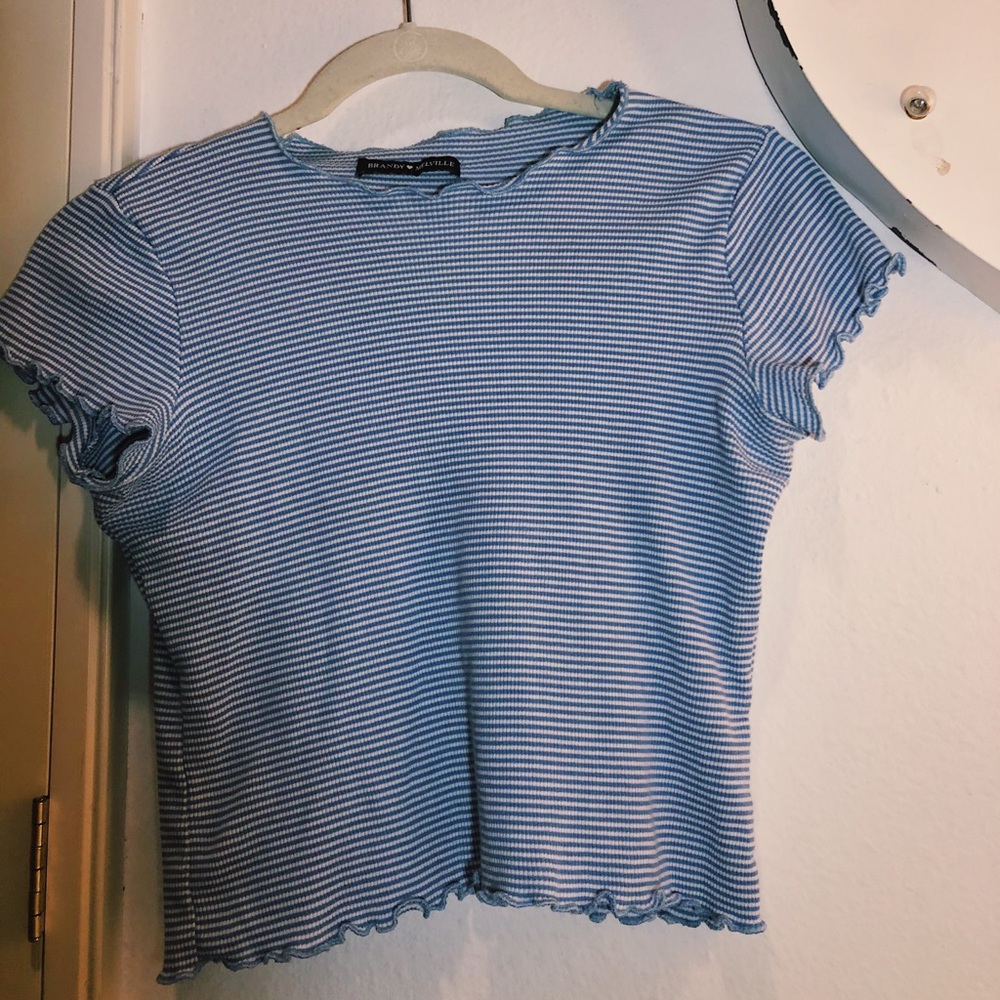 Brandy Melville blue striped tee
